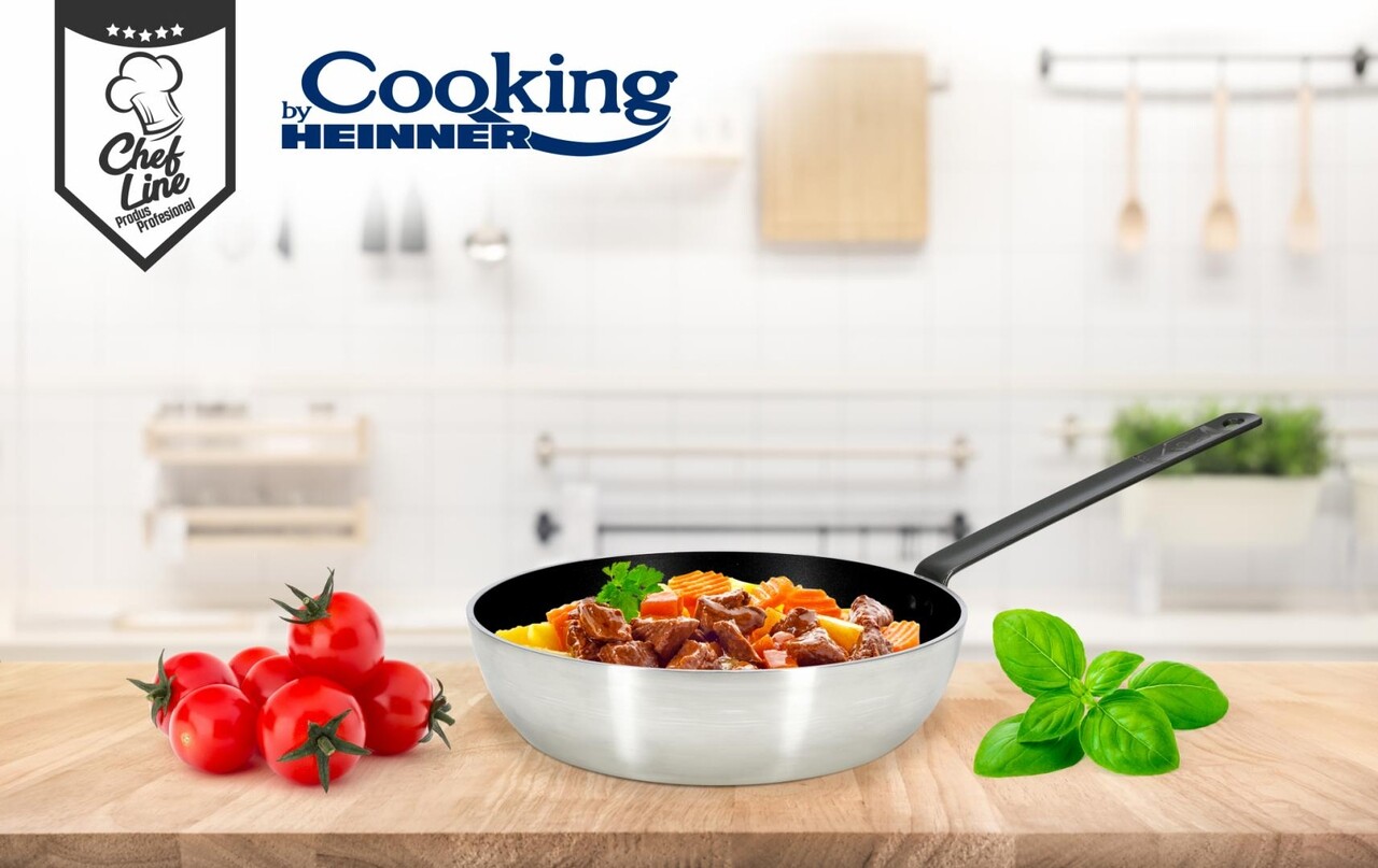Tigaie profesionala Wok, Cooking by Heinner, 28x8 cm, aluminiu presat - imagine 5